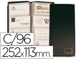 Tarjetero 96 tarjetas símil piel negro 250 x 115 mm.